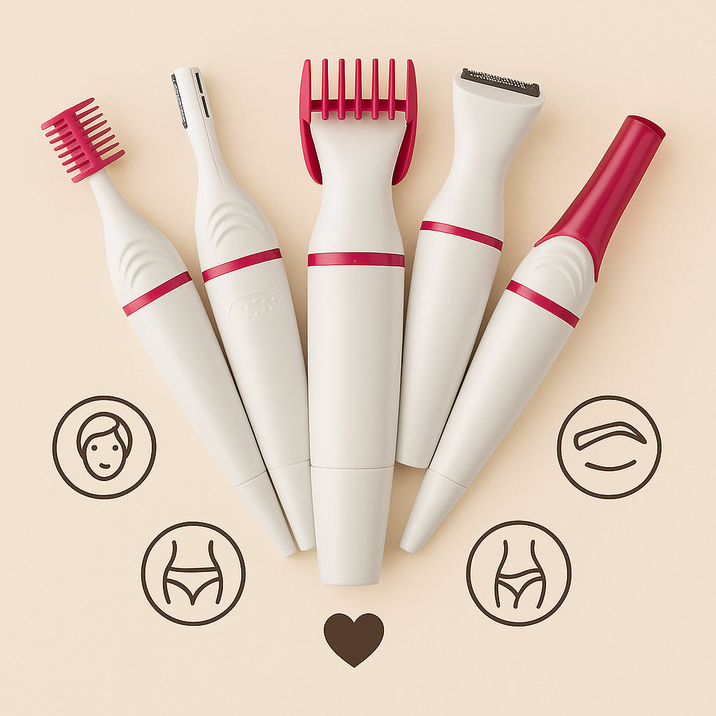 Depilador Feminino 5 em 1 Portátil para Corpo e Rosto - SoftTrim
